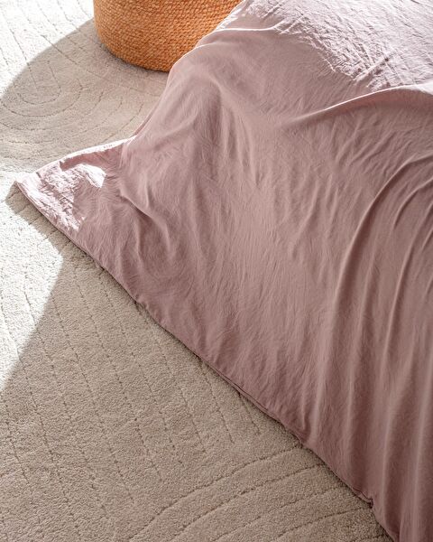 Mona kingsize microvezel elastische dekbedovertrekset - poeder - 2