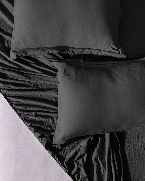 Mona kingsize microvezel elastische dekbedovertrekset - antraciet - 6