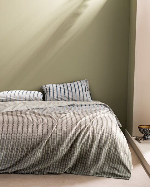 Ensemble de housse de couette imprimé en coton Parfaid King Size - Kaki - 0