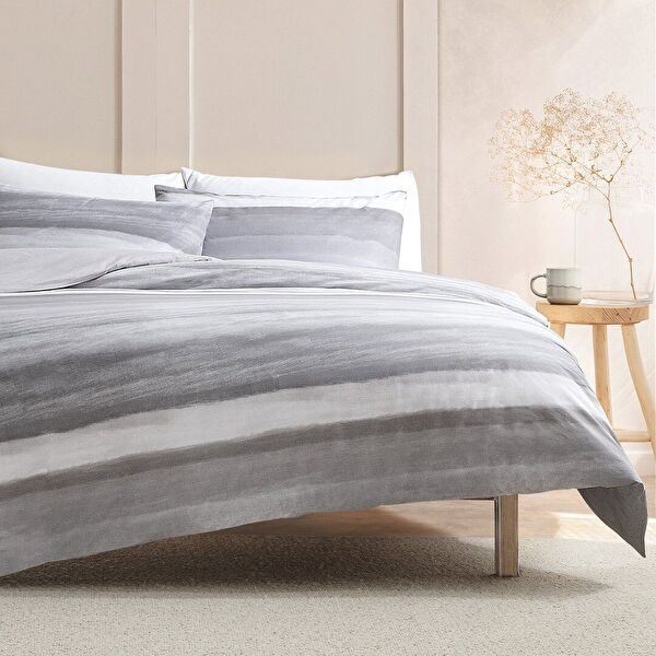 طقم غطاء لحاف مطبوع مقاس كينغ من نون - 0