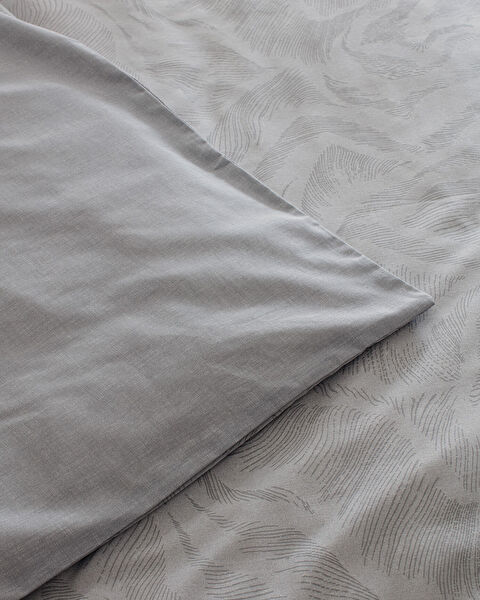 Ensemble de housse de couette imprimé en coton Coyan King Size - Gris - 4