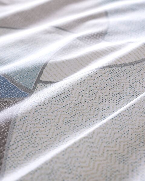 Ensemble de housse de couette imprimé en coton King Size Achille - Turquoise - 3