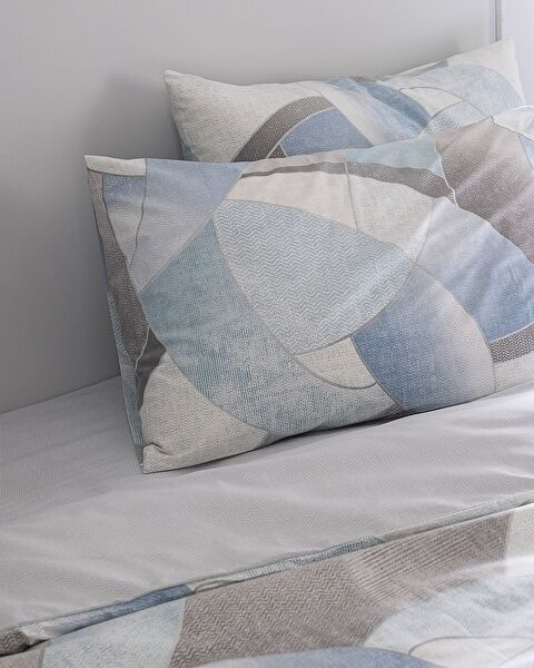 Ensemble de housse de couette imprimé en coton King Size Achille - Turquoise - 6