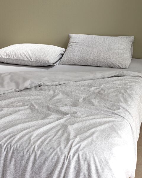 Grelot kingsize katoenen dekbedovertrekset met print - grijs - 1