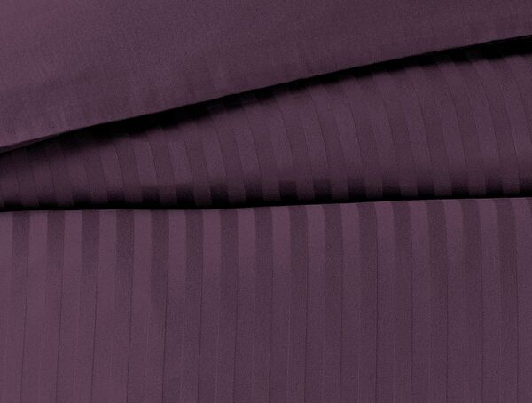 Elicia Kingsize gestreepte satijnen dekbedovertrekset - 1