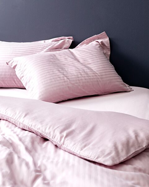 Elicia Kıng Sıze Strıped Satın Duvet Cover Set - 2
