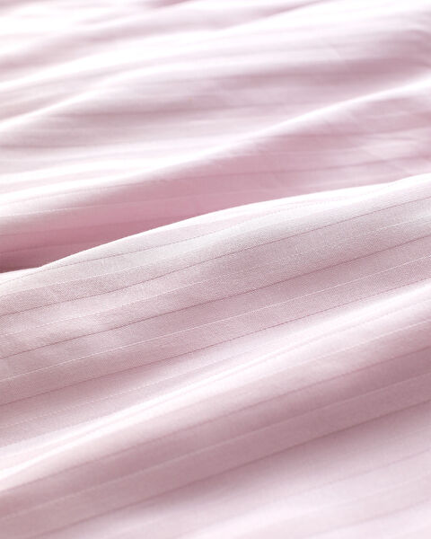 Ensemble de housse de couette en satin à rayures pour très grand lit Elicia - Prune clair - 4