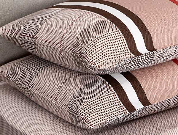 Leeroy Single-bedrucktes Ranforce-Bettbezug-Set aus 100 % Baumwolle – Braun - 4