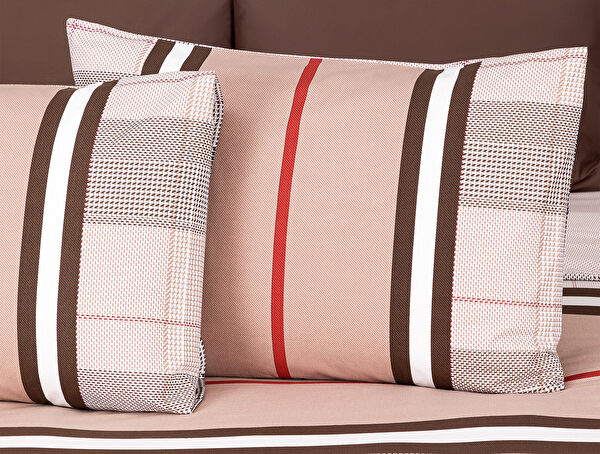 Leeroy Single-bedrucktes Ranforce-Bettbezug-Set aus 100 % Baumwolle – Braun - 6