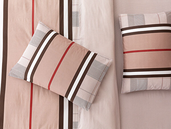 Leeroy Single-bedrucktes Ranforce-Bettbezug-Set aus 100 % Baumwolle – Braun - 7