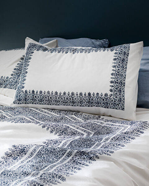 Ensemble de housse de couette simple Serre - Bleu marine - 2