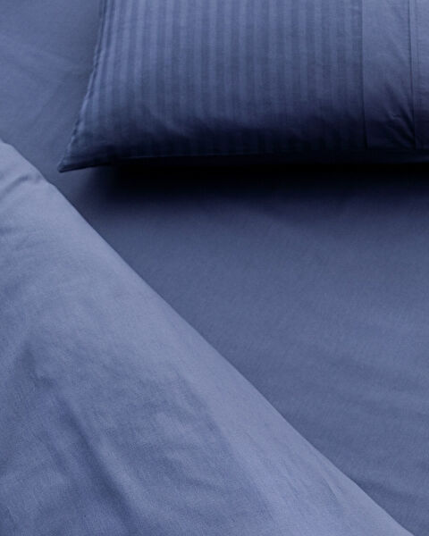 Adrien Single Striped Covered Duvet Cover Set - Navy Blue - 2