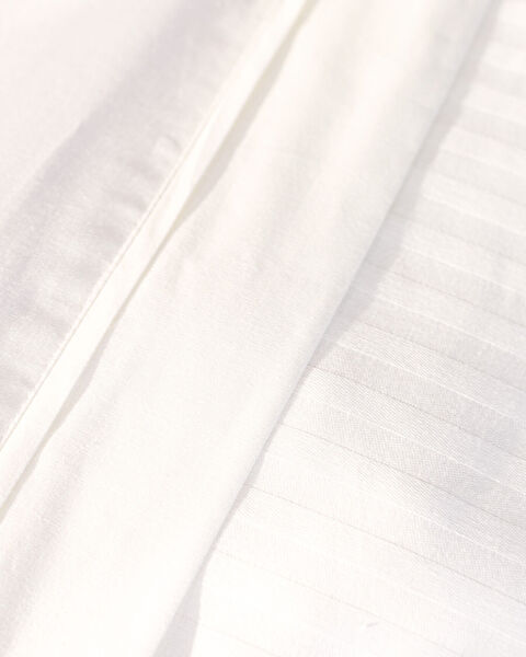 Adrien Single Striped Covered Duvet Cover Set - Ecru - 5