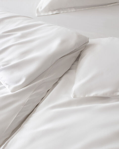 Ensemble de housse de couette en satin brodé taille familiale Lilas - Gris clair - 4