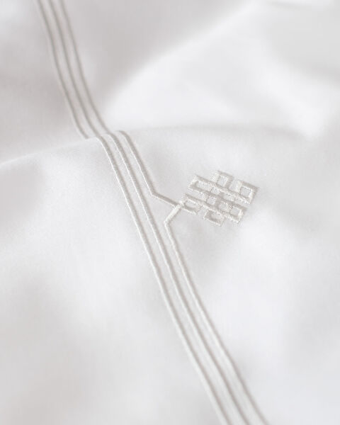 Ensemble de housse de couette en satin brodé taille familiale Lilas - Gris clair - 6