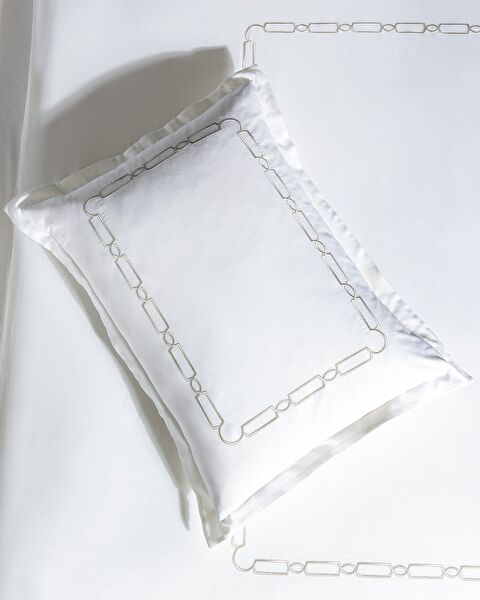 Lis Family Size Embroidered Duvet Cover Set - Satin - Yacht Collection - 5