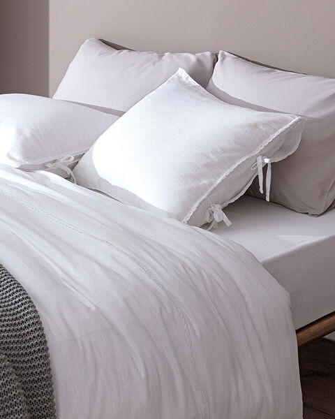 Tracey حجم الأسرة من الكتان تبدو مجموعة غطاء لحاف مغسولة - 0