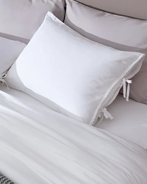 Tracey حجم الأسرة من الكتان تبدو مجموعة غطاء لحاف مغسولة - 1