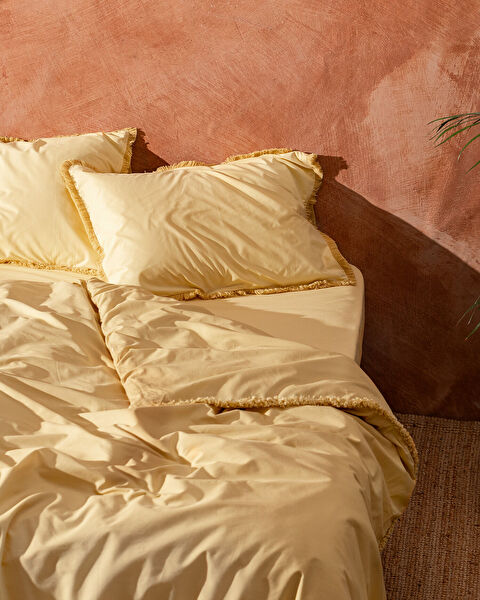 Sona Single Tassel Duvet Cover Set - Yellow - 1