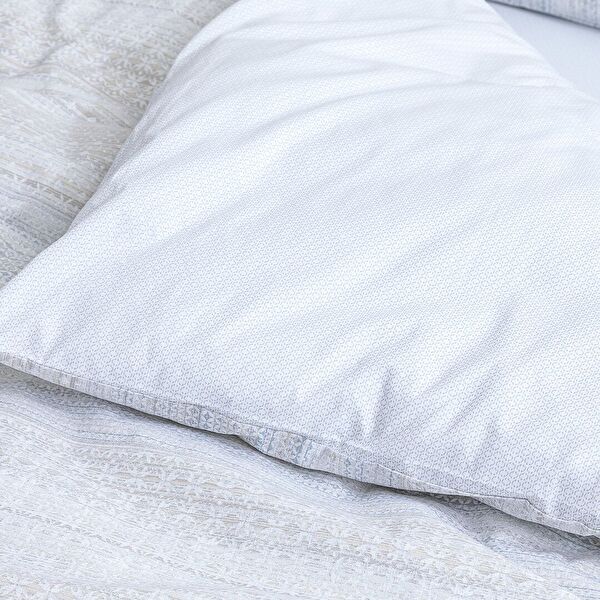 Niort Eenpersoons Ranforce Dekbedovertrekset met print - Beige - 5