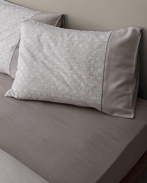 Astrid Eenpersoons dekbedovertrekset van 100% katoen Madame Coco Crep met print - Beige - 4