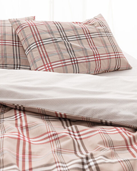 Garen Single 100% Cotton Ranforce Printed Duvet Cover Set - Beige - 2