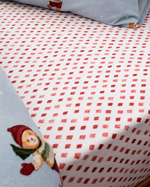 Fabienne Bear 100% katoenen flanellen dekbedovertrekset - blauw - 3