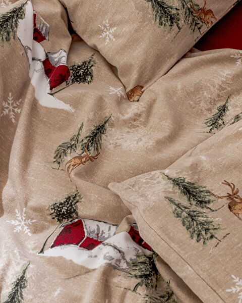 Charlen Single 100% Cotton Flannel Duvet Cover Set - Beige - 4