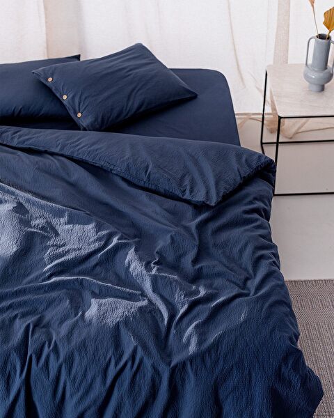 Linda Single Washable Seersucker Duvet Cover Set - 1