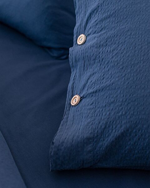 Linda Single Washable Seersucker Duvet Cover Set - 4