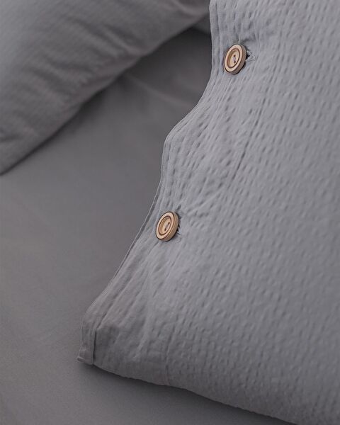 Linda Single Washable Seersucker Duvet Cover Set - 4