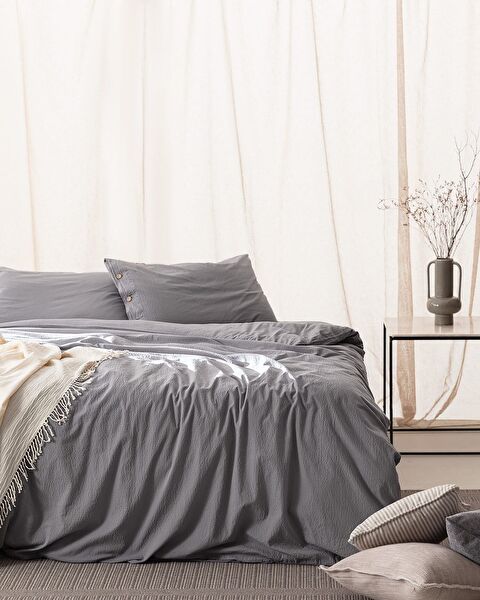 Linda Single Washable Seersucker Duvet Cover Set - 0