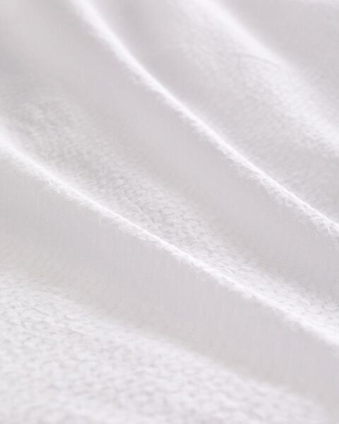 Ensemble de housse de couette en seersucker lavable et brodé 100 % coton Linda - Blanc/Gris - 5