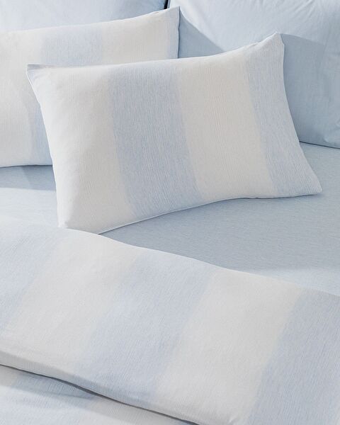 Berthe Single Cotton Dobby Duvet Cover Set - Light Blue - 1