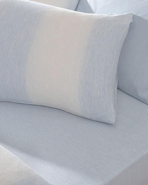 Berthe Single Cotton Dobby Duvet Cover Set - Light Blue - 2