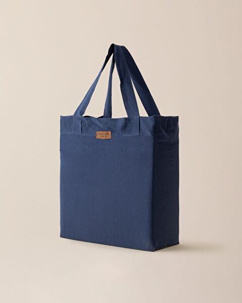 Aimon eenpersoons dekbedovertrekset van 100% gewassen katoen met striksluiting - blauw/marineblauw - 7