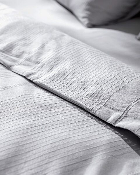 Rosalie Tek Kişilik %100 Pamuk Armürlü Nevresim Takımı - Açık Gri - 6