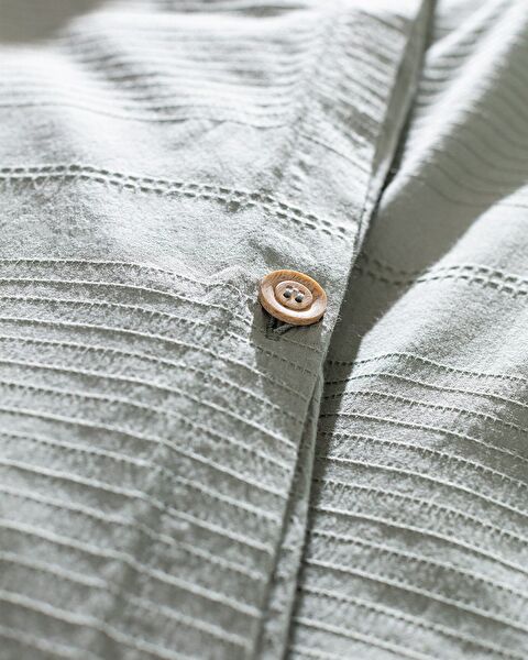 Rosalie Tek Kişilik %100 Pamuk Armürlü Nevresim Takımı - Haki - 7