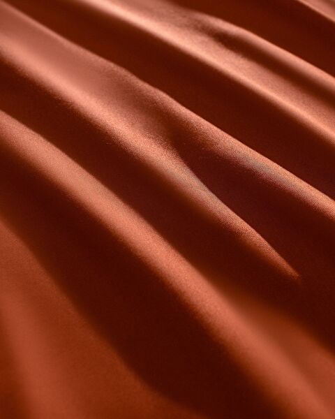 Delit Single 100% Cotton Printed Satin Duvet Cover Set - Orange - 7