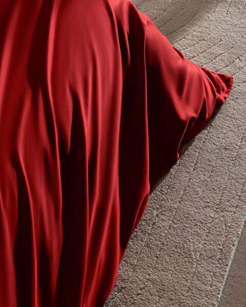 Delit Tek Kişilik %100 Pamuk Baskılı Saten Nevresim Takımı - Kırmızı - 6