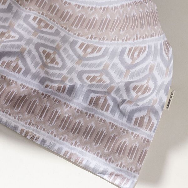 Abrial Tek Kişilik %100 Pamuk Ranforce Baskılı Nevresim Takımı - Bej/Gri - 4