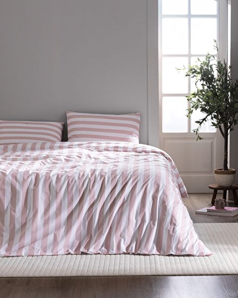 Avignon Single 100% Cotton Ranforce Printed Duvet Cover Set - Powder - 0