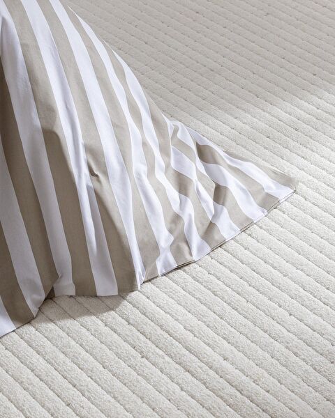 Avignon Single 100% Cotton Ranforce Printed Duvet Cover Set - Khaki - 4