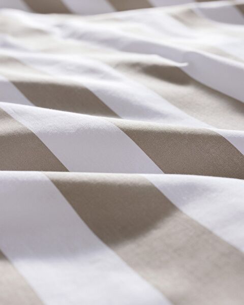 Avignon Single 100% Cotton Ranforce Printed Duvet Cover Set - Khaki - 5