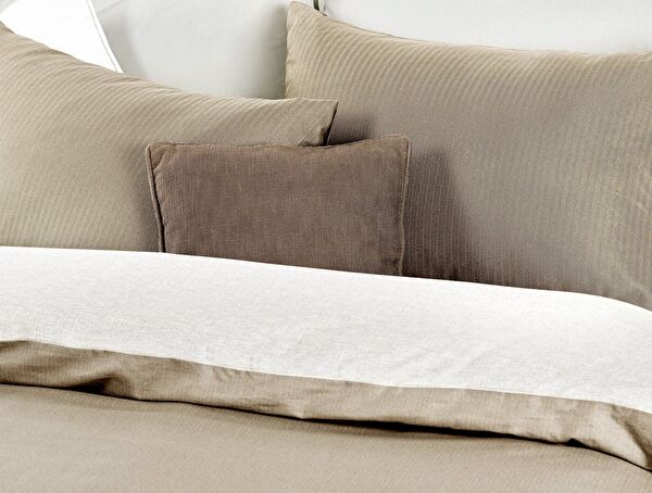 Cher Eenpersoons dekbedovertrekset met print - Beige - 1