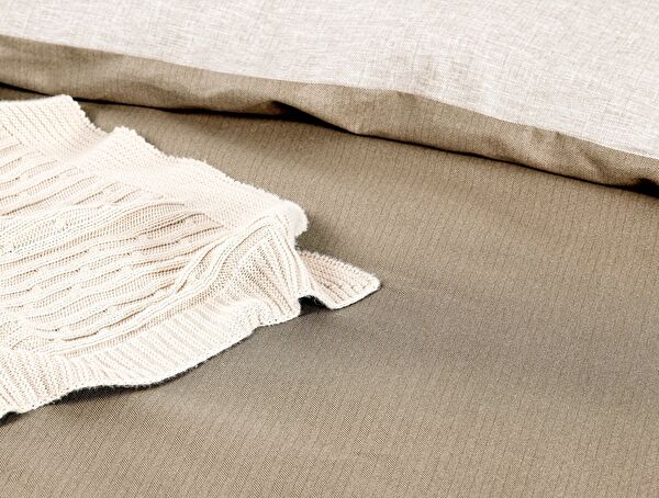 Cher Eenpersoons dekbedovertrekset met print - Beige - 4