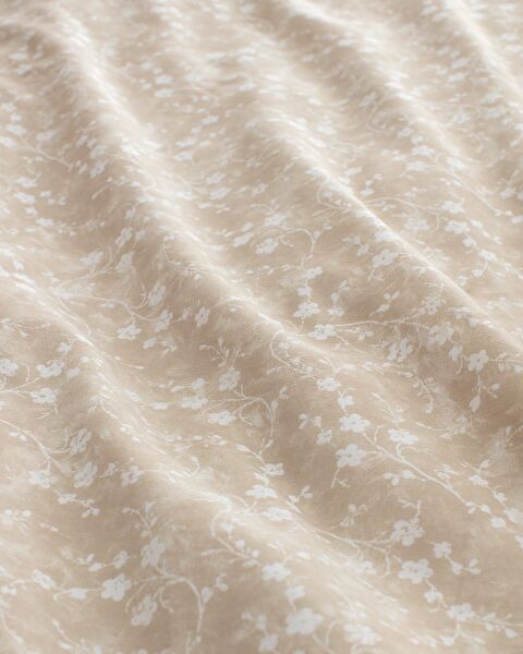 Fiance katoenen eenpersoons dekbedovertrekset met print - beige - 5