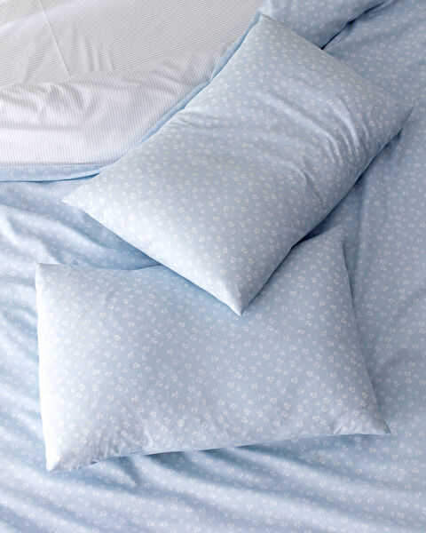 Marlie Einzelbettbezug-Set aus Baumwolle mit Bedruckung – Blau - 2