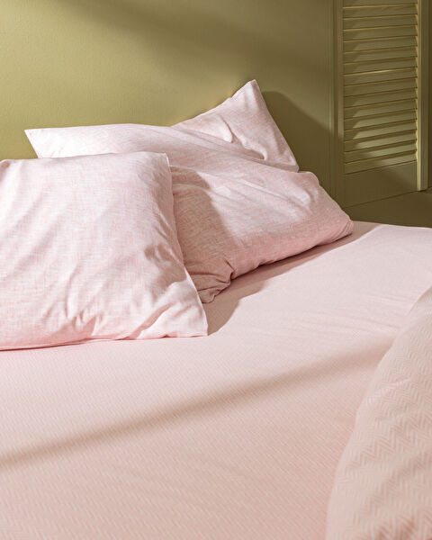 Juin Single Cotton Printed Duvet Cover Set - Powder - 3