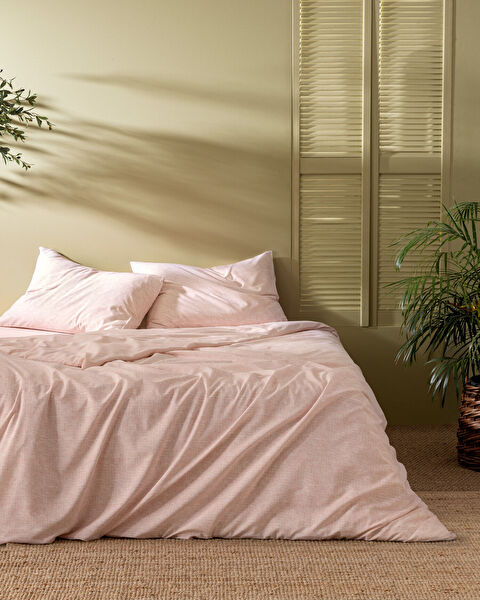 Juin Single Cotton Printed Duvet Cover Set - Powder - 0